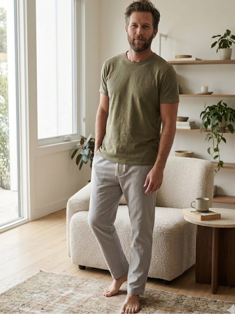 Buck Mason Cloud Grey Venice Wash Pima Lounge Pants Size L New Mens